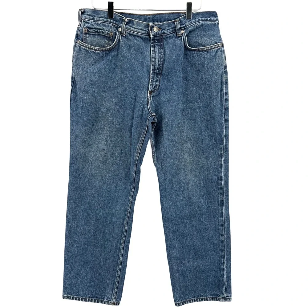 Brooks Brothers 346 Mens Straight Leg Jeans Blue Medium Wash 38x30 100% Cotton